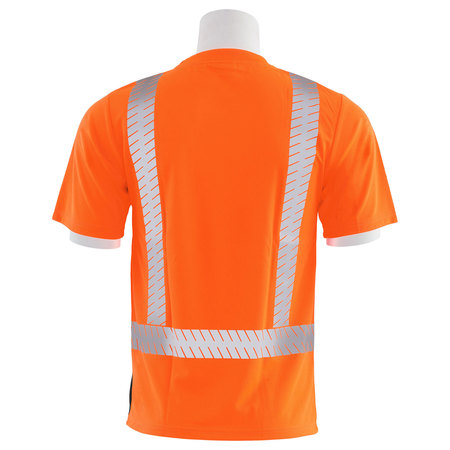 Erb Safety Shrt Slv T-Shirt, Brdseye Msh, Class2, 9006SBSEG, Hi-Viz Orng/Blk, 2XL 62291